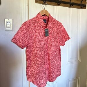 New Abercrombie & Fitch Men's Red and White Shirt S , floral, Muscle